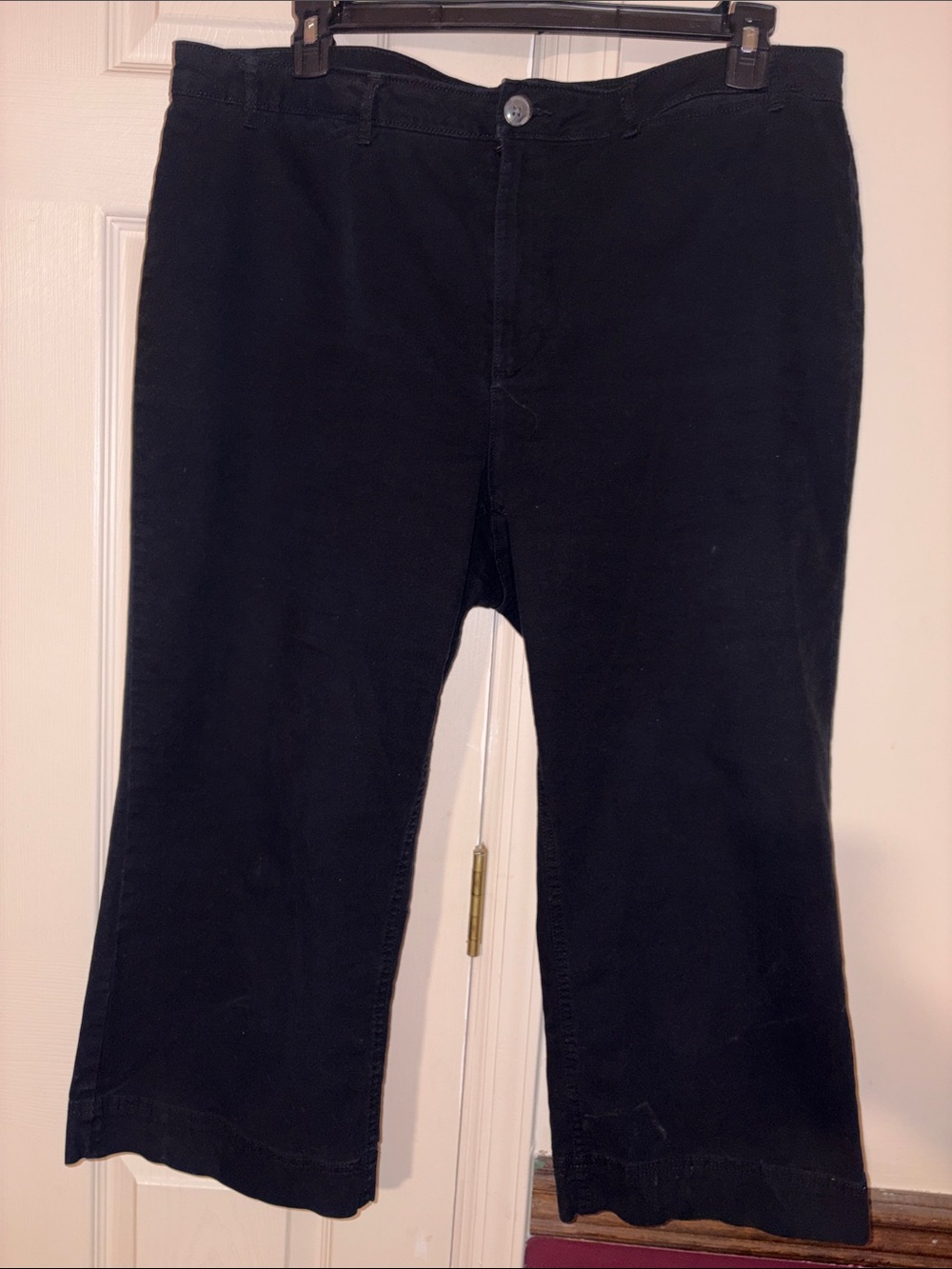 Women's Black Jeans - wide leg cropped